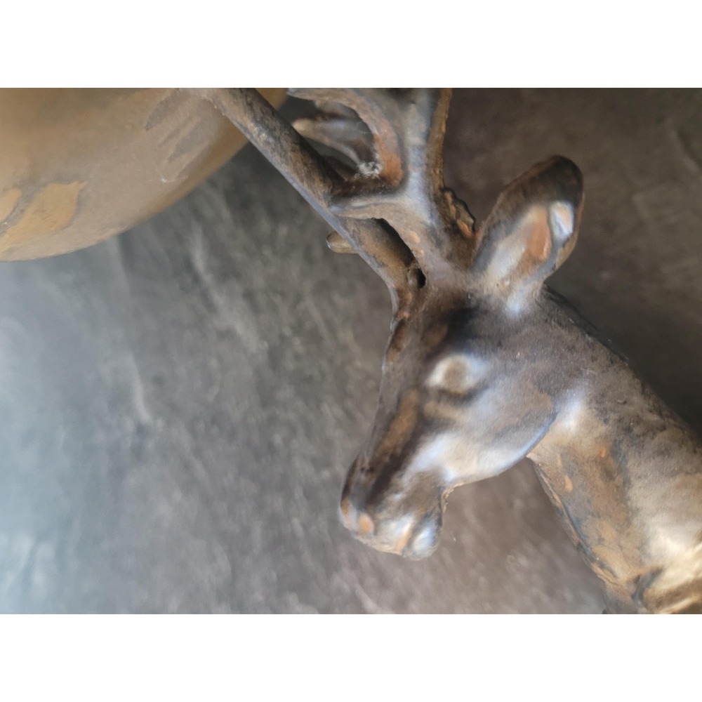 Vintage Cast Metal Reindeer Candle Holder Rustic Lodge Décor Deer‎ Candle Stand - Picture 4 of 7